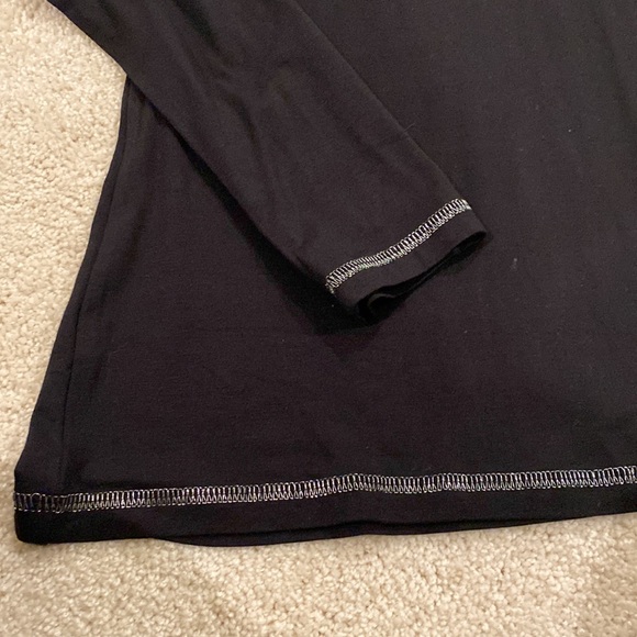 NWT BCBG Max Azria black long sleeve top with jeweled shoulders - Picture 4 of 5